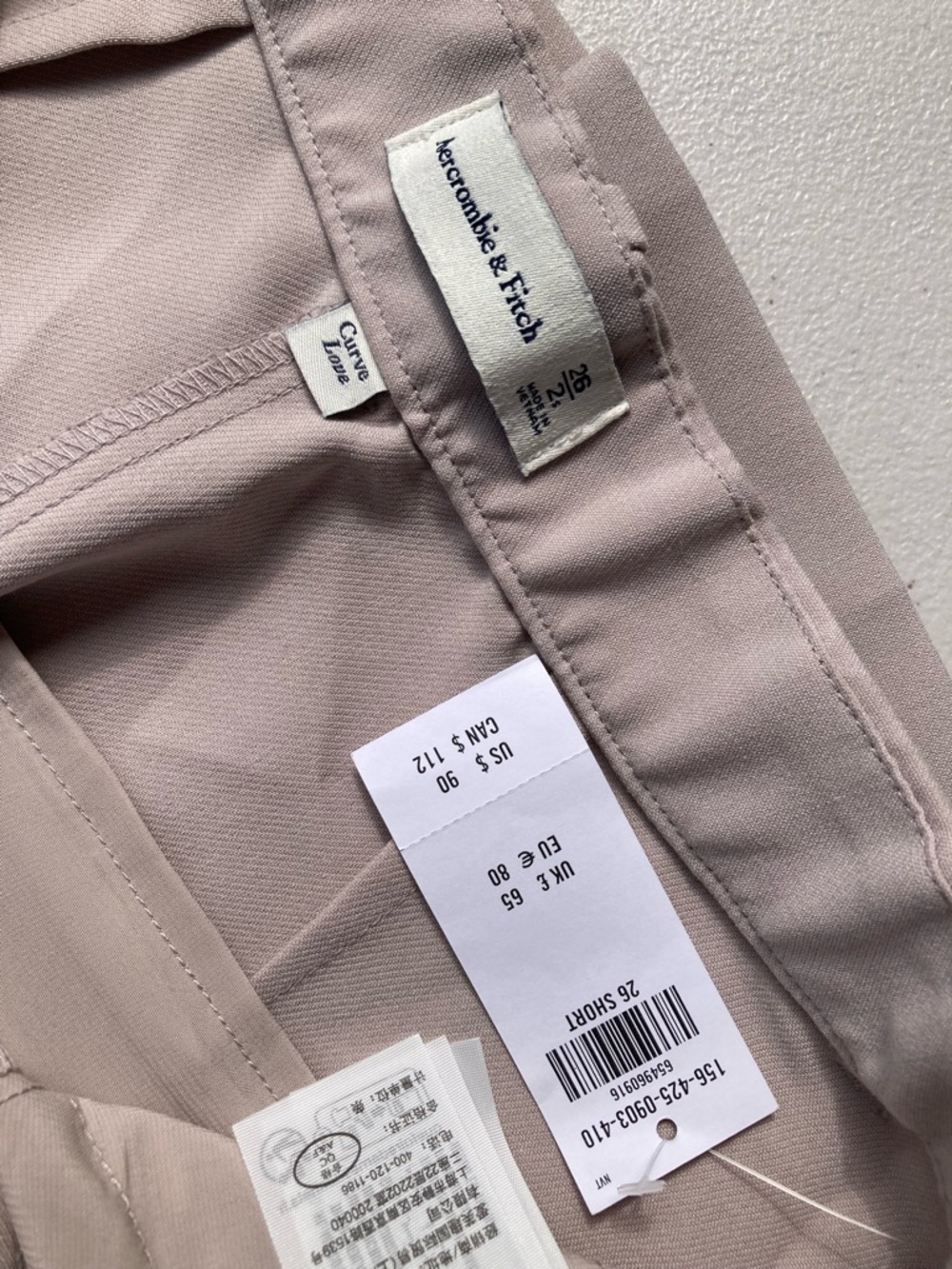 Abercrombie & Fitch Sloane Tailored Wide Leg Trouser Pants Size 26 Short NWT - Picture 14 of 16